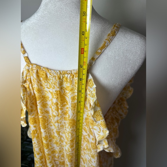 Old Navy Women’s Ruffled Satin Golden Floral Sleeveless Maxi Dress size XL - Picture 7 of 12